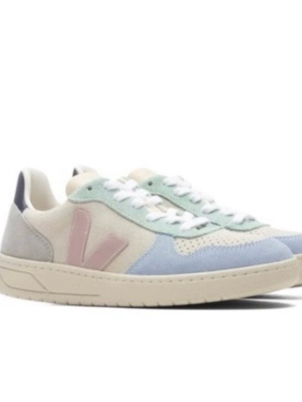 New Veja WOMEN'S V-10 SUEDE - MULTICOLOR/NATURAL/BLUE